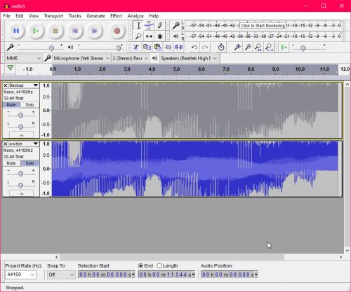 Duplicate the waveform, rename it to backup, and mute it.